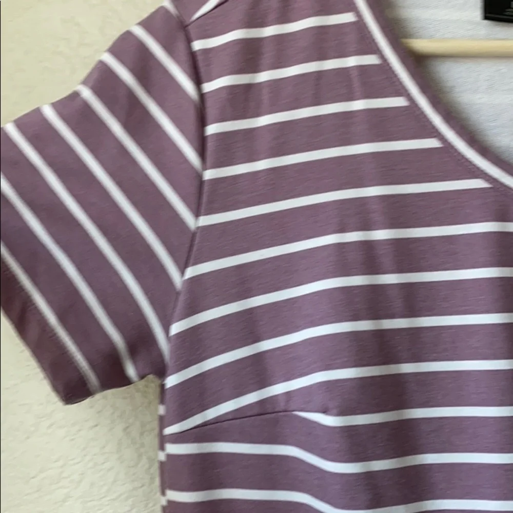 32 Degrees Tee Shirt Dress Striped Purple and White size Medium - Picture 6 of 9
